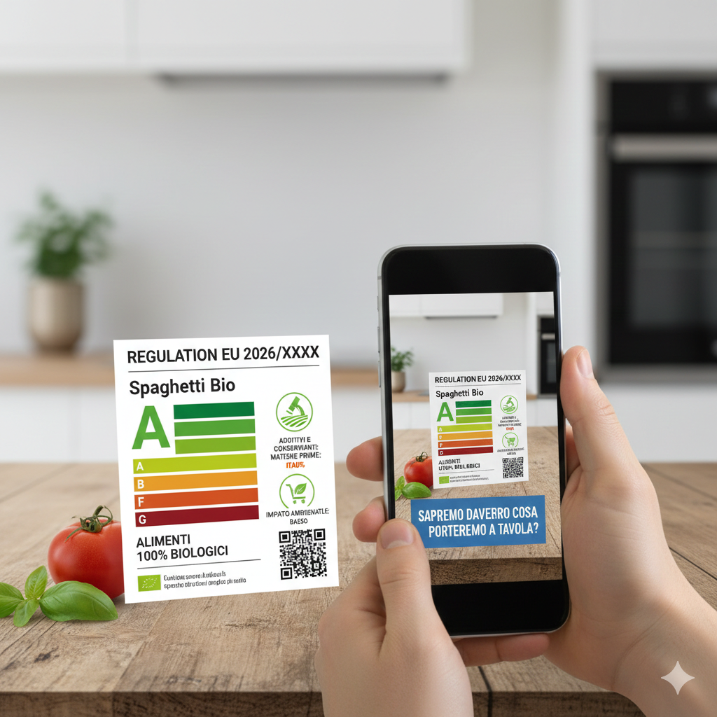 Nuove etichette alimentari UE 2026 su prodotti biologici e tracciabilità del cibo a tavola